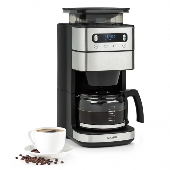 Klarstein Aromatica Taste 10 Kaffeemaschine , integriertes Mahlwerk , 180 g Bohnenbehälter , 2 / 4 / 6 / 8 / 10 Tassen , 1000 Wa