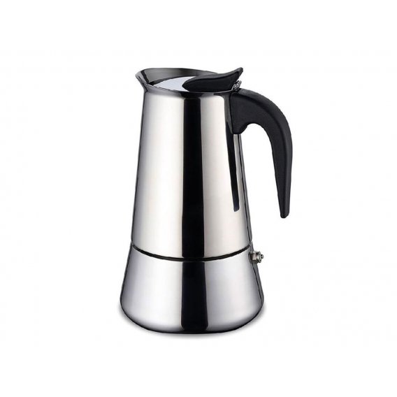 Edelstahl Espressokocher 6 Tassen Mokkakanne Induktion Sicherheitsventil 300 ml