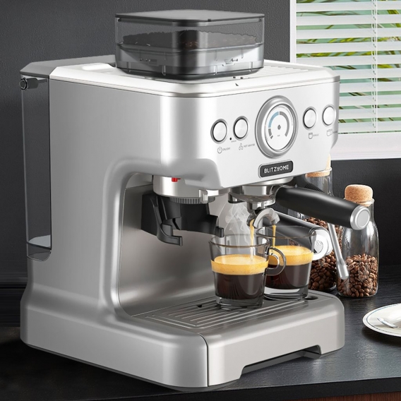 20Bar Kaffeemaschine, Espressomaschine Kaffeebohnen Espresso-Siebträgermaschine 2,7L