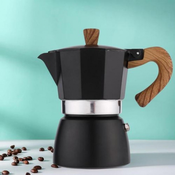 Aluminium-Kaffeemaschine, Herd, Moka-Maschine, Kaffeemaschine, manuelle Kaffeekanne, Espressomaschine, für Camping, Küche, Bar, 