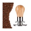 Edelstahl Kaffee Tamper Barista Espresso Tamper 58,5mm Basis Kaffee Bean Presse Kaffee Leveler Ergonomische Holz Griff Pulver Dr