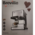 Breville VCF045X PrimaLatte Kaffee- und Espressomaschine, für Kaffeepulver oder Pads geeignet, 15 Bar, Milchschäumer, Silber/Wei