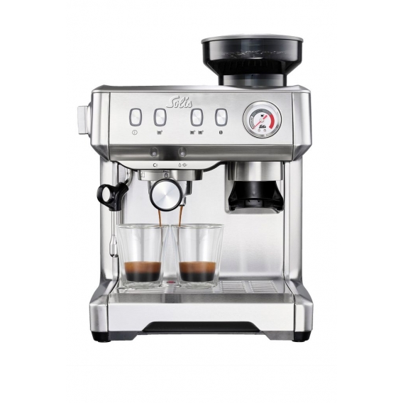 Solis Grind & Infuse Compact 1018 Siebträgermaschine -  Kaffeemaschine mit Mahlwerk - Milchaufschäumer - Siebträger Kaffeemaschi