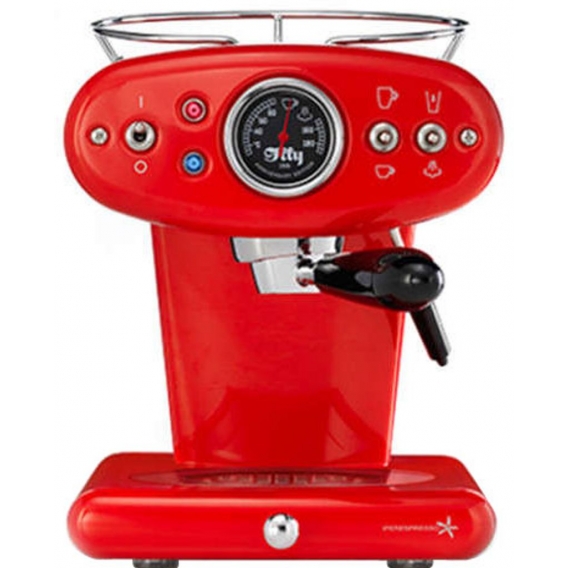 Illy X1 Anniversary Espresso & Coffee RED Espressomaschine, Illy Iperespresso Kapseln, Edelstahlgehäuse, Milchaufschäumer