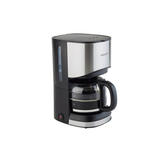 Korona Kaffeeautomat Filterkaffee, 900 W, 1.25l Glasbehälter, freistehend, schwarz/silber Edelstahl； 10252