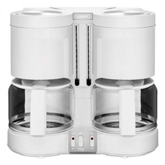 Krups KM 8501 Duothek PLUS Doppel-Filterkaffeemaschine, Kunststoffgehäuse, 2200 Watt, 2 Glaskannen, 20 Tassen, Aromawahl