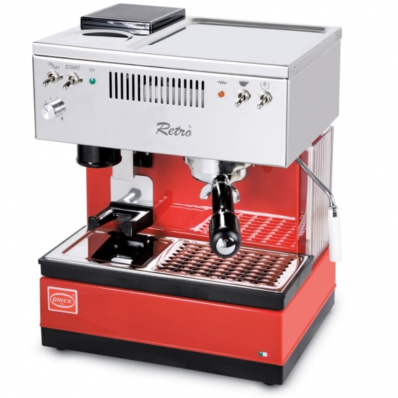 Quick Mill Retro Modell 0835 Kaffeehalbautomat - Rot