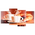 Wandbild 4 teilig Kaffee Bohnen Cafe cappuccino Espresso Bild Leinwand