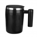 Selbstrührende Kaffeetasse, Edelstahl Smart Mixer Thermobecher Mischbecher für unterwegs Farbe Schwarz
