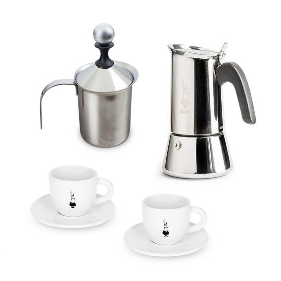 BIALETTI Venus Espressokocher 6 Tassen Espresso Maker Milchaufschäumer Tassen