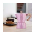 1pc 6cup Moka Maker Kaffeemaschine Espressokocher im europäischen Stil macht köstlichen Kaffee für Kaffeeliebhaber Farbe Rosa