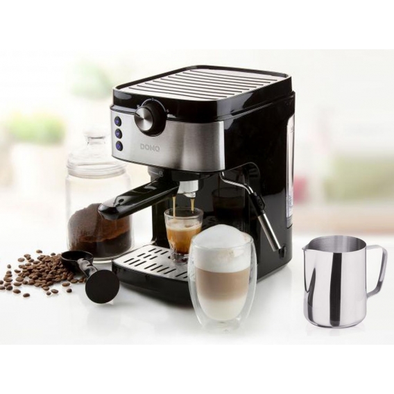 Espressomaschine mit Milchaufschäumer & Milchkännchen, Siebträger Kaffeemaschine