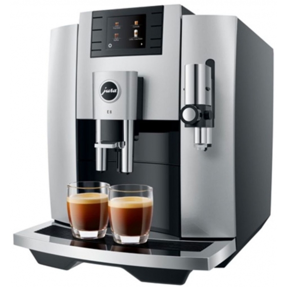 Jura E8 Vollautomatische Espressomaschine, Touchscreen, Zeitschaltuhr, Integriertes Mahlwerk, Milchaufschäumer, Wasserfilter, Sm