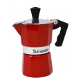 Barazzoni farbiger Espressokocher 1 Tasse, Aluminium, Rot, 6.6 x 12.4 x 13.1