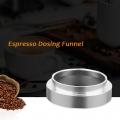 Espresso Dosiertrichter 53mm Edelstahl Kaffee Dosierring Magnetischer Siebdosierdosierring Ersatz Kaffeepulver Trichter