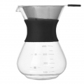 Clear Pour Over Kaffeemaschine Doppelschicht-Edelstahl-Filterkaffeezubehör Kegelfilter Glaskaraffe Kaffeetropfer für die Küche z