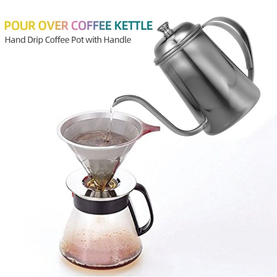 Giessen Sie ueber Kaffeekessel-Handtropf-Kaffeekanne mit Griff fuer Kueche Giessen Sie ueber Kaffee-Tee