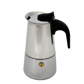 More about Espresso-Kocher für 2 Tassen aus rostfreiem Edelstahl, mit Filtereinsatz und Sicherheitsventil, hitzebeständiger Kunststoff-Grif