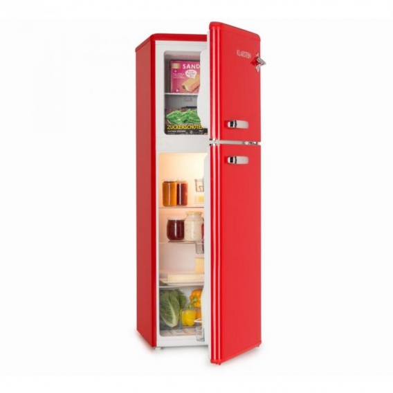 Klarstein Audrey Retro - Retro-Kühl-Gefrier-Kombination, 97 Liter Kühlschrank, 39 Liter Gefrierschrank, stufenlos regelbare Kühl