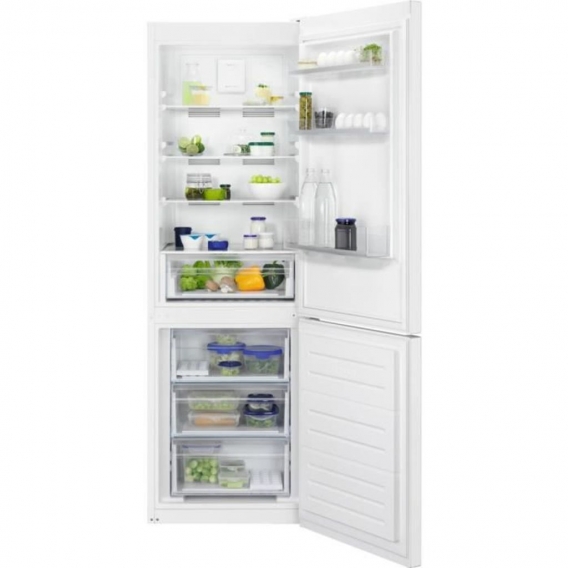 FAURE FCBE32FW0 - Kühlschrank mit Gefrierfach unten - 324L (230 + 94) - No Frost Twintech MultiFlow- L60x H186cm - Weiß