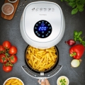 Monzana Heißluftfritteuse Digitales Touch-Display 3,6 L Ohne Öl Fett 6 Programme 1500 W Küche Fritteuse Heißluftofen Weiß