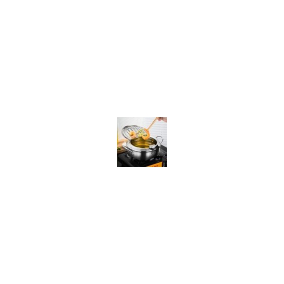 Fritteuse mit Öl mit Kaltzonentechnologie Edelstahl-Tempura-Fritteuse Im Japanischen Stil Mit Thermometerdeckel Und öL-Abtropfge