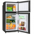 kühlschranke Kühl-Gefrierkombination,Doppeltür kühlschrank mit LED-Licht,60 Liter Gesamtvolumen, 172 kWh/Jahr,Premium Schwarz