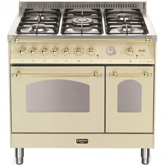 LOFRA - DOLCEVITA - DOUBLE OVEN 90 cm - RBID 96 MFTE/ CI - IVORY - Messing Finish