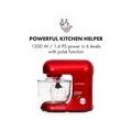 Klarstein Bella Rossa 2G Küchenmaschine , 1200 W / 1,6 PS in 6 Leistungsstufen mit Pulsfunktion , Geschmacksecht & BPA-frei: 5,2