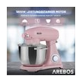 AREBOS Küchenmaschine 1800W 6L Edelstahl-Rührschüssel Geräuscharm 6 Stufen - direkt vom Hersteller