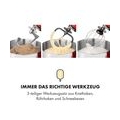 Klarstein Bella Robusta Metal - Küchenmaschine, Druckgussgehäuse, 5,5 Liter Edelstahlschüssel, Pulsfunktion, 1.200 Watt in 6 Lei