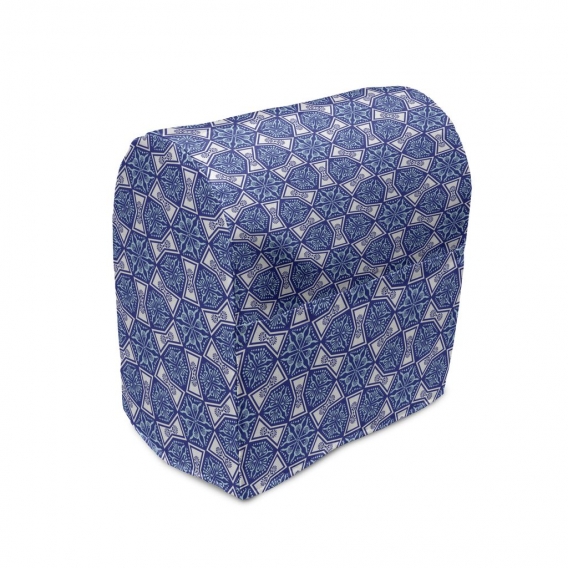 ABAKUHAUS Indigo Standmixerabdeckung, Indigo Floral Geometrisch, Küchengerät Taschenhülle mit Taschen, 36 x 39 x 24 cm, Dark Blu