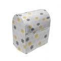 ABAKUHAUS Grau und Gelb Standmixerabdeckung, Sun-Blumen-Punkte, Küchengerät Taschenhülle mit Taschen, 36 x 39 x 24 cm, Schwarz u