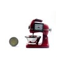 Siva Clock Food Mixer rot Küchenmaschine Metall Quarzuhr