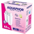 AQUAPHOR Filterkartusche A5 Mg. Pack 2 - gegen Kalk, Chlor, Schwermetalle & weitere Stoffe im Leitungswasser, passend für AQUAPH