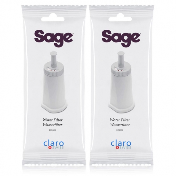 Sage Appliances BES008 Claris Filter, Wasserfilter, Filterpatrone Weiß (2erPack)