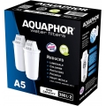 AQUAPHOR Filterkartusche A5 Pack 2 - gegen Kalk, Chlor, Schwermetalle & weitere Stoffe im Leitungswasser, passend für AQUAPHOR P