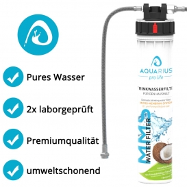 More about AQUARIUS pro life ® - Trinkwasserfilter - 0,1 Mikron Porengröße - Micro-Membran-System - bis zu 11.200 Liter/Jahr - Aktivkohlefi