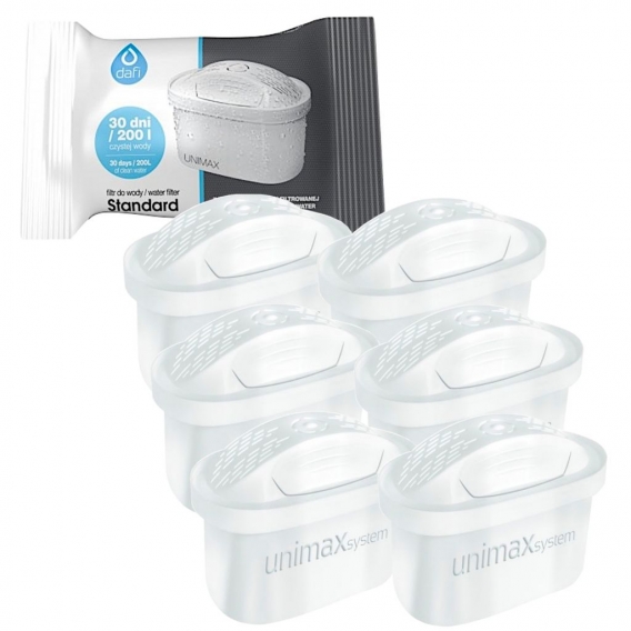 6 Dafi Unimax Wasserfilter Kartuschen passend auch für Brita Maxtra, PearlCo Unimax