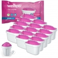 Wessper Pack 15 Magnesium Filter Kartuschen komp. mit Brita Maxtra, PearlCo, Dafi Astra, Aquaphor