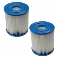 vhbw 2x Filterkartusche kompatibel mit Bestway Flowclear 58381 (1,249 l/h) Swimmingpool, Filterpumpe - Wasserfilter, Blau, Weiß