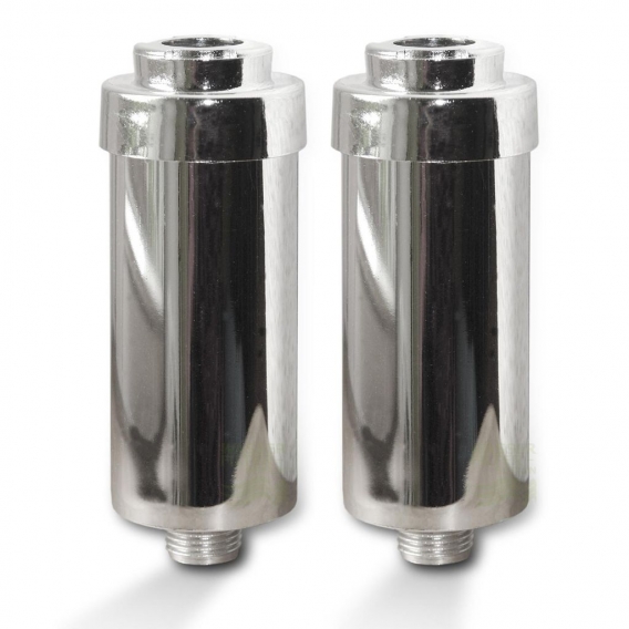 2x Duschfilter FitAqua chrom Wasserfilter zum Wohle Ihrer Haut, BPA-frei