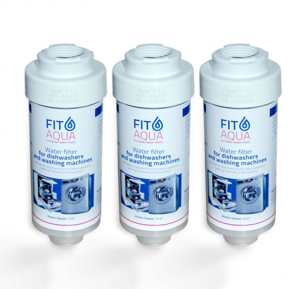 3x FitAqua Wasserfilter für Waschmaschine, Spülmaschine