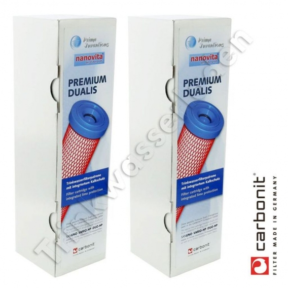 2 x Carbonit Premium Dualis Wasserfilter passend für u.a. Sanuno, Vario