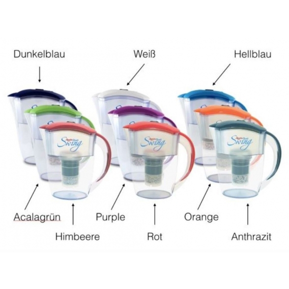 AcalaQuell Swing® Kannen Wasserfilter in lila, inkl. 1x Filterkartusche und 1x Mikroschwamm
