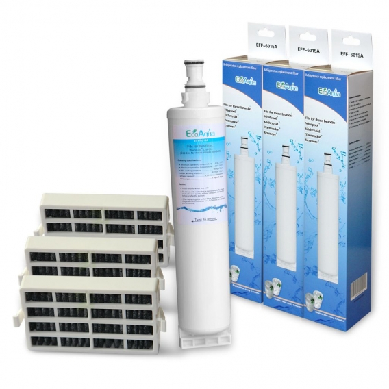 3x Bauknecht Wasserfilter SBS103, 484000008723, SBS003, 481281719155 kompatibel +3 Luftfilter