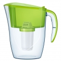 AQUAPHOR Wasserfilter Smile hellgrün inkl. 1 A5 Filterkartusche - kompakter Wasserfilter zur Reduzierung von Kalk, Chlor & weite