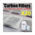 20 Stücke Aktivkohlefilter Aktivkohlefilterbeutel Wasserdestiller Filter Wasserfilter für Gesundheit 6,75g/Packung