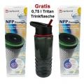 Carbonit NFP Premium 2er Set Wasserfilter + GRATIS Tritan 0,75 L Flasche Melianda Rot