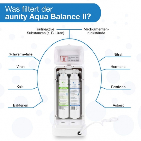 Aquabalance  Ii  Wasserfiltersystem Trinkwasser-Filtersystem Mit Anionen, Mineralien & Silber "Aunity"